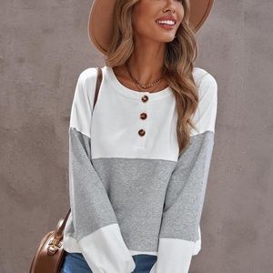 Womens sweatshirt gray and cream